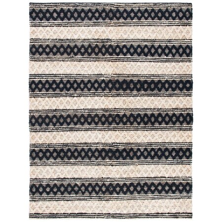 Safavieh 8 x 10 ft. Natural Fiber Hand Woven Rectanglar Rug Black & Ivory NF568Z-8